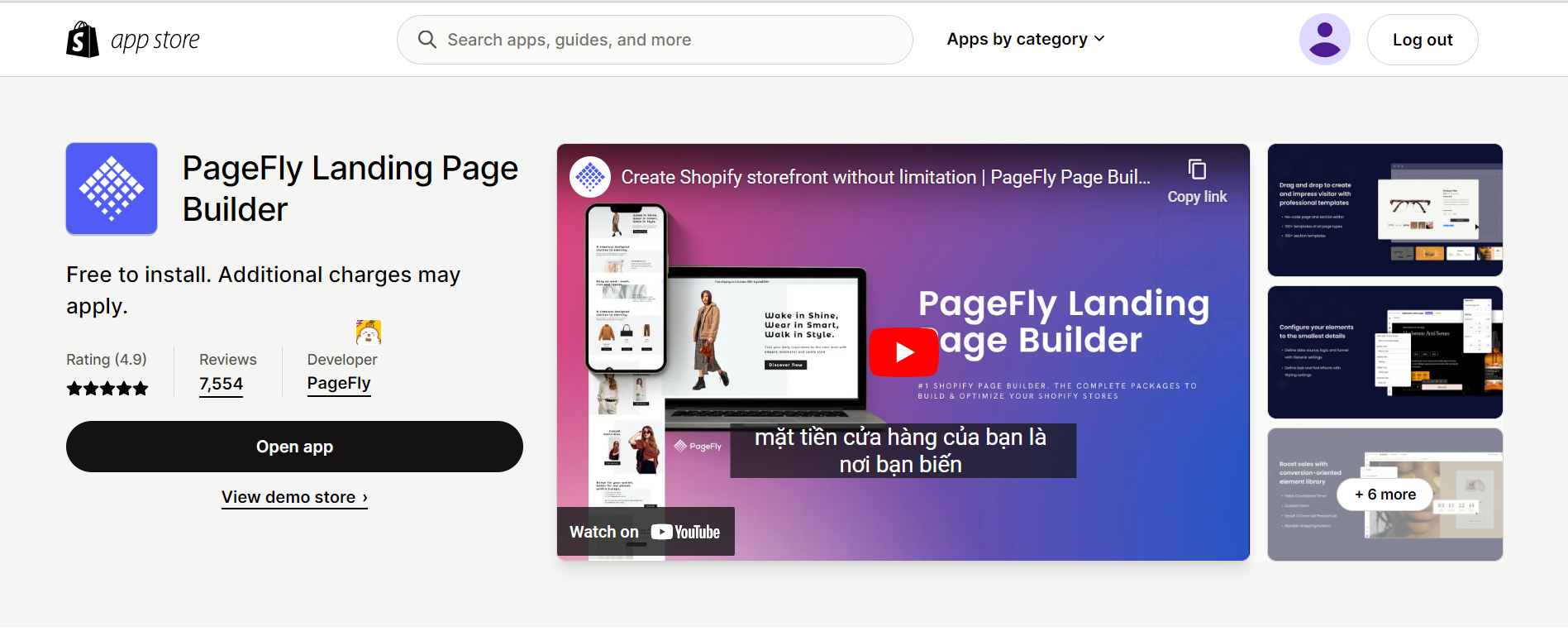 Pagefly page builder Shopify app  