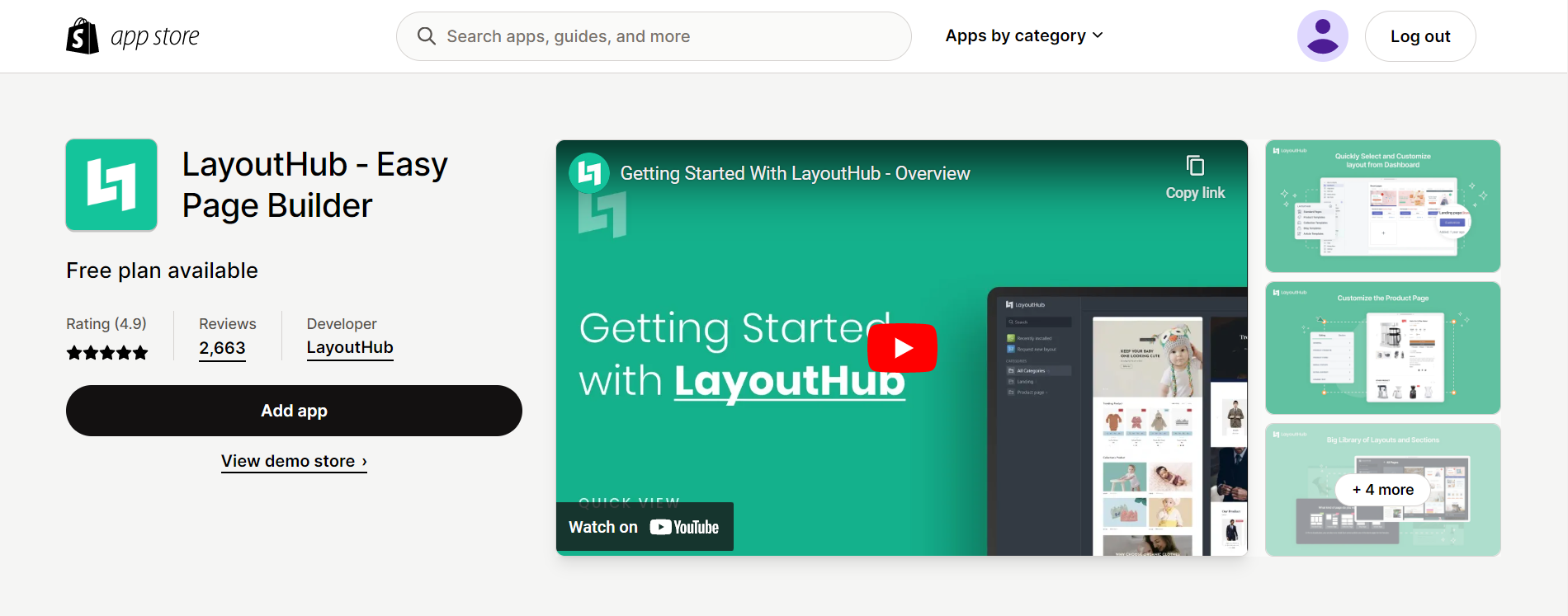 LayoutHub ‑ Easy Page Builder Shopify app  
