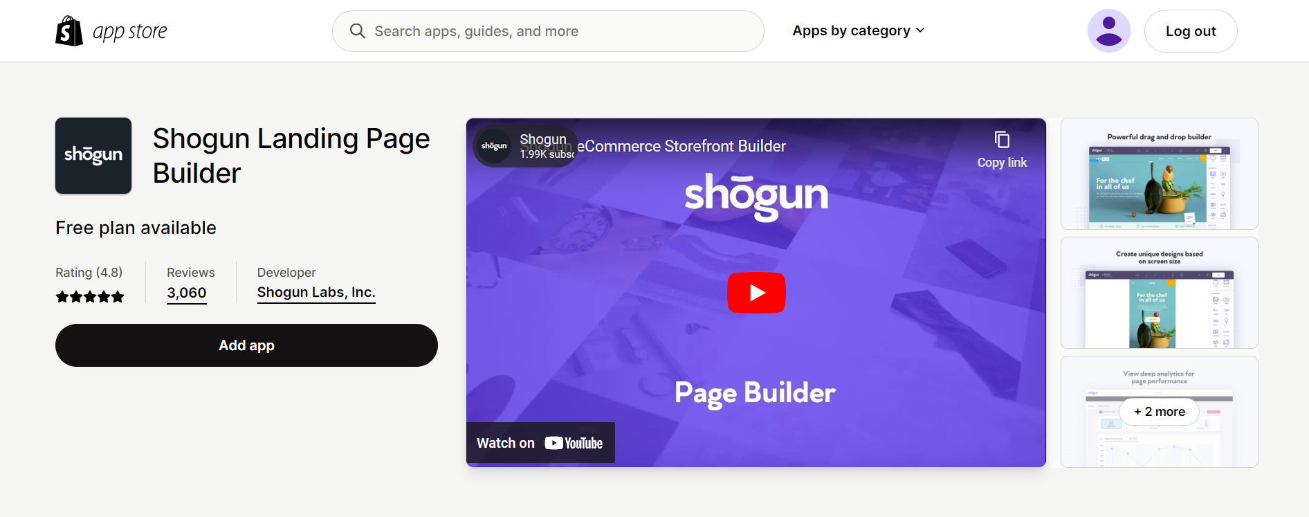 Shogun Landing Page Builder