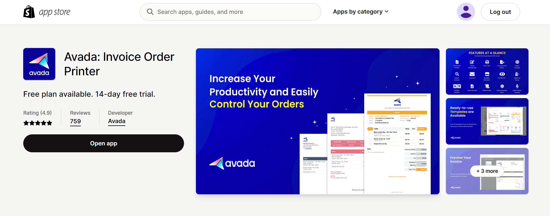 Avada: Invoice Order Printer