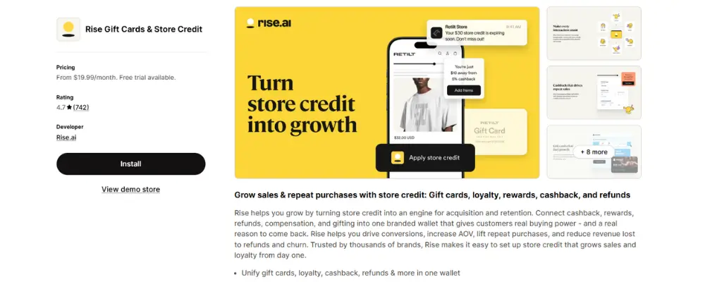 Rise Gift Cards Store Credit