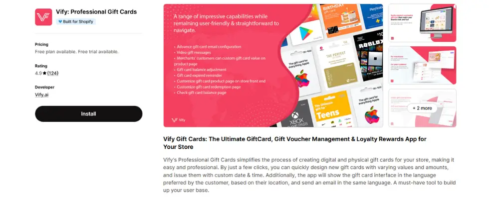 Vify Professional Gift Cards