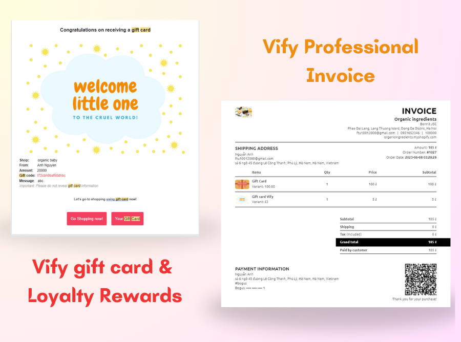 Vify gift card & Loyalty Rewards, Vify order printer