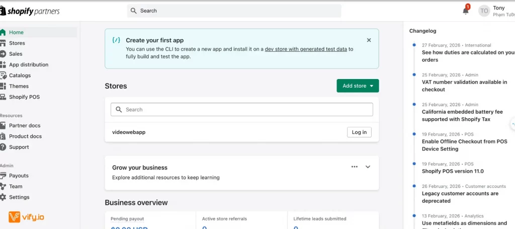 your shopify dashboard