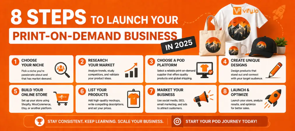8 Steps to Launch Your Print on Demand Business in 2025