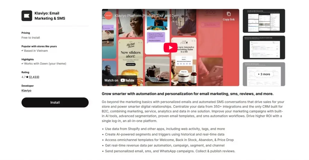 Klaviyo Email Marketing and SMS