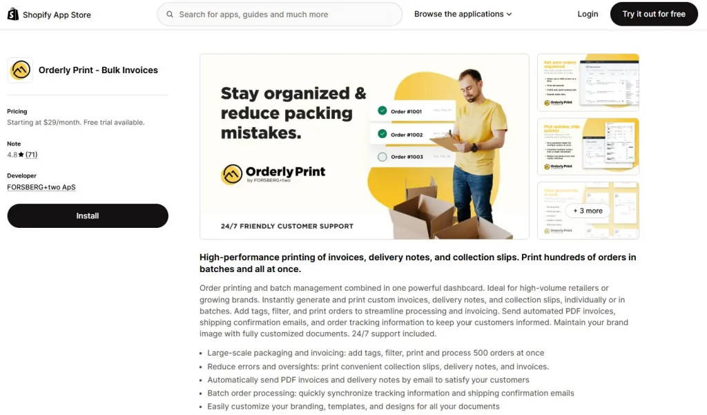 10 Best Order Printer Shopify Apps to Scale your Store Faster (Free + Paid) 20 Orderly Print Bulk Invoices
