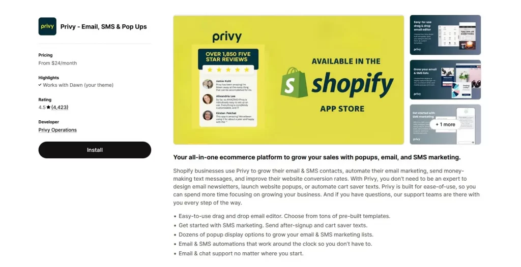 Privy Email SMS and Pop Ups