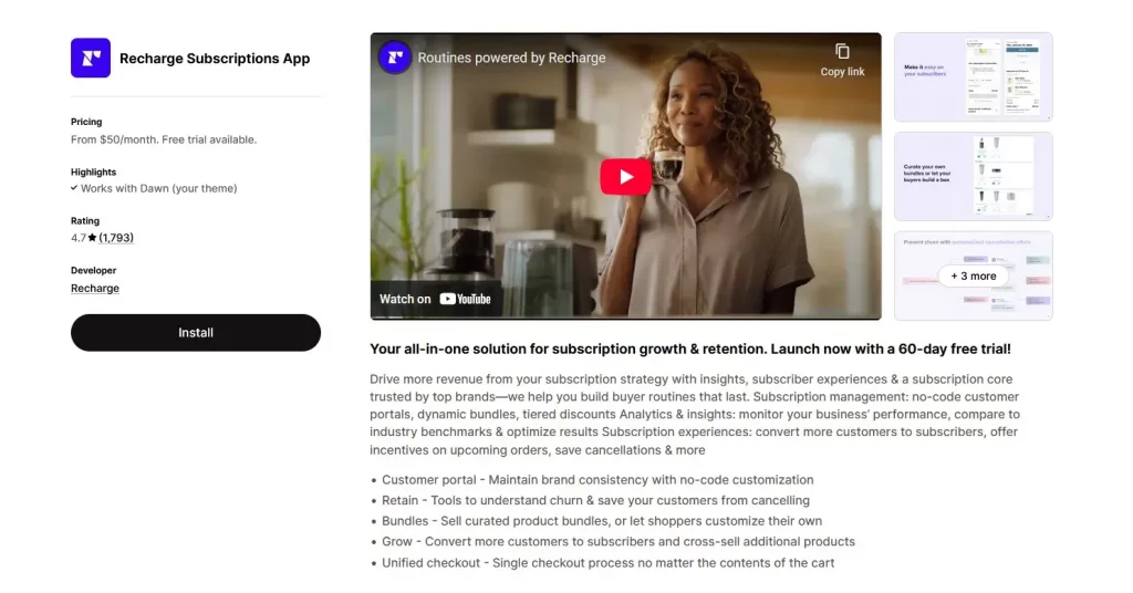 Recharge Subscriptions App
