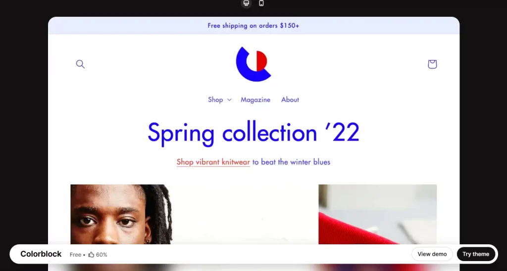 Colorblock best free Shopify templates