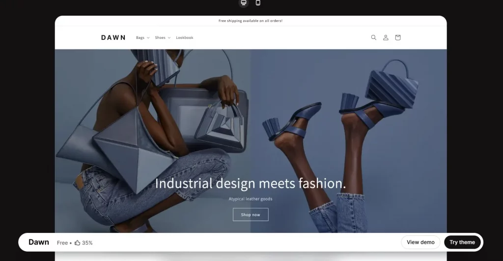 Dawn best free Shopify templates