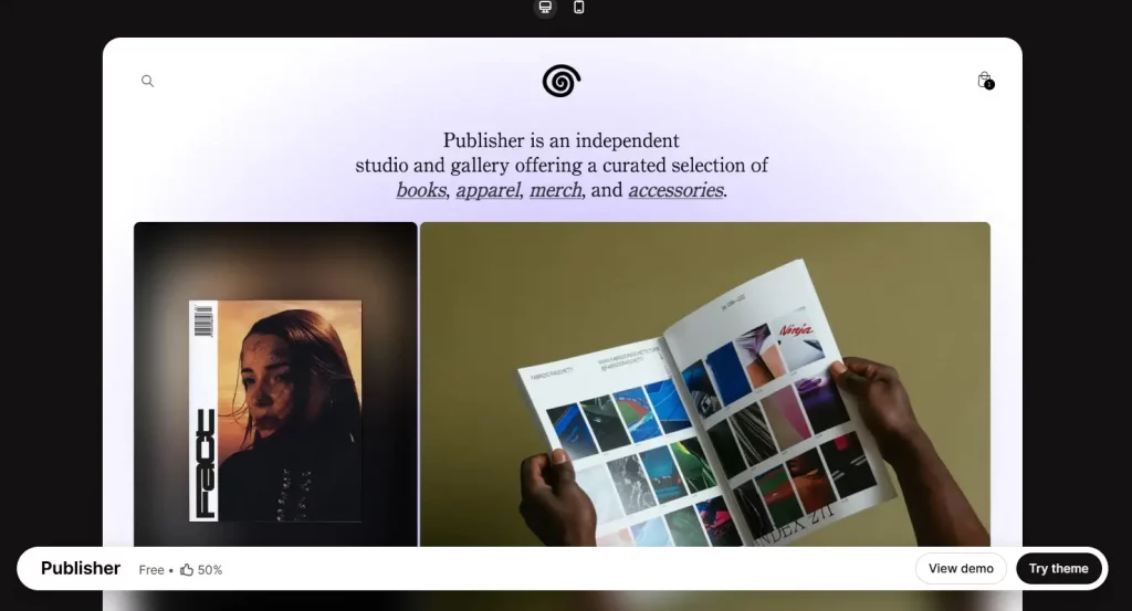 Publisher best free Shopify templates