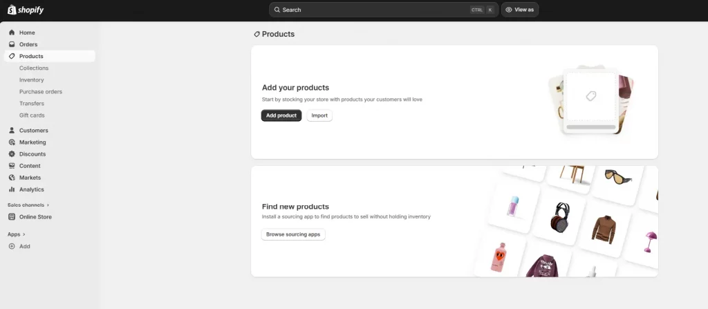 Add Shopify products