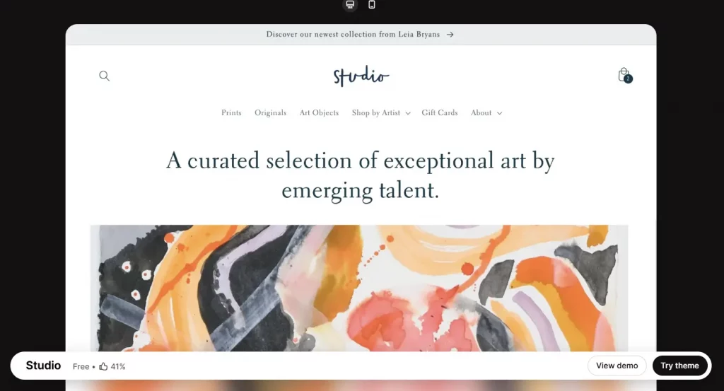 Studio best free Shopify templates