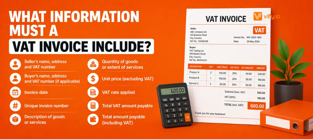 what information must a VAT invoice include?