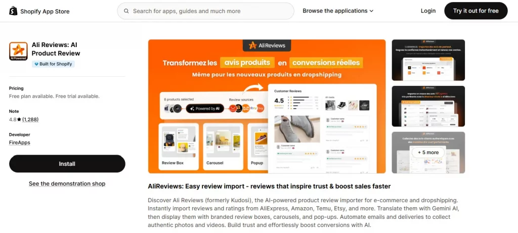 Ali reviews - product reviews app