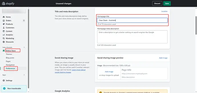 How to change the Homepage Title in Shopify