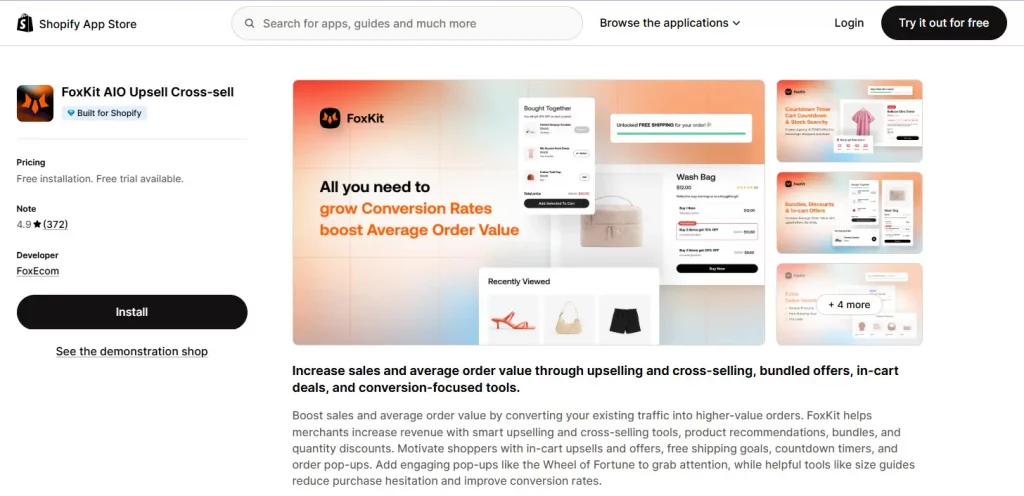7 Best Shopify Cross Sell Apps to Boost Your AOV 13 foxkit cross sell app shopify