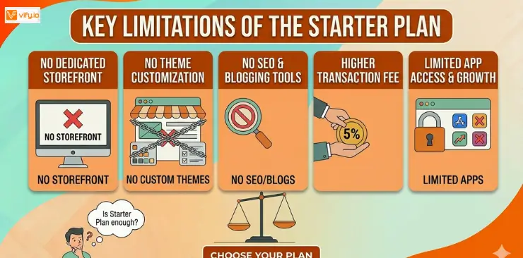 Limitations of Shopify Starter Plan
