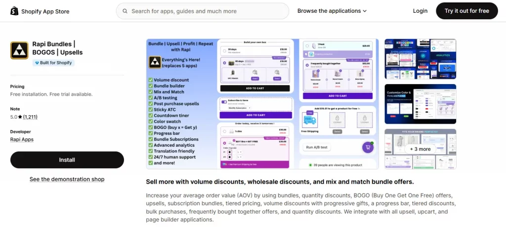 5 Top Pick Shopify Bundle Apps to Elevate your Store to the next level 7 Rapi - Shopify Bundle App