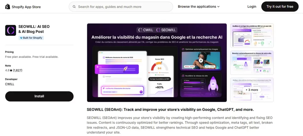 Top 8 Best Shopify SEO Apps to Boost Your Store Rankings 16 SEOWILL - Shopify SEO apps