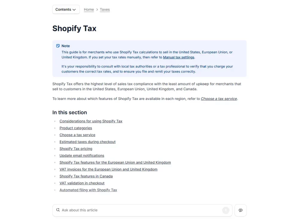 Shopify Help Center: The Complete Guide to Getting the Support You Need 11 shopify help center about tax