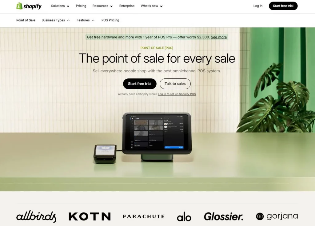 landing page shopify example