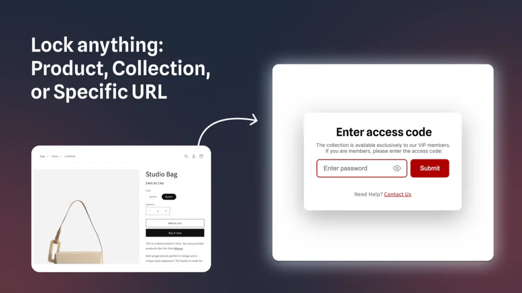 Shopify password protection page