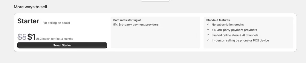 shopify starter