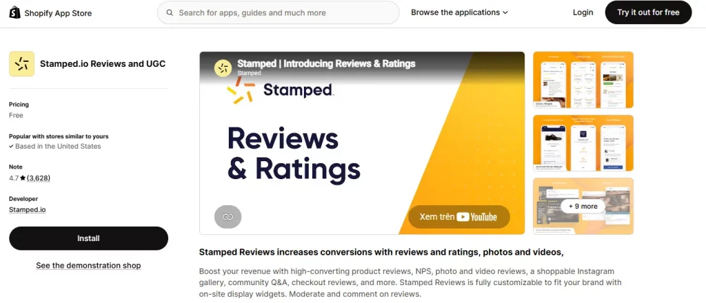 Stamped product reviews app