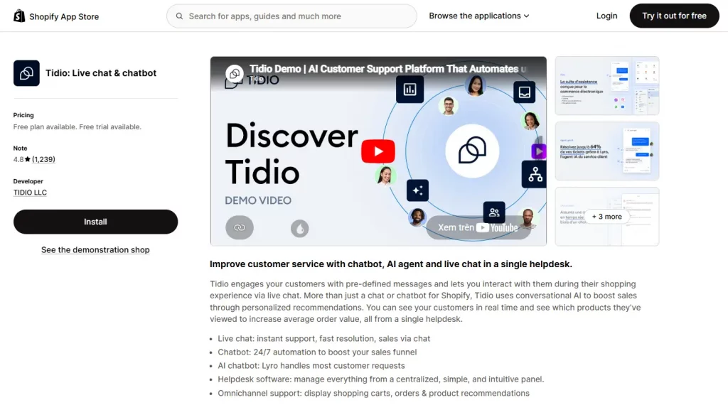 Tidio Shopify FAQ apps