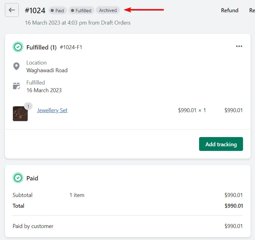 Managing Shopify order status 