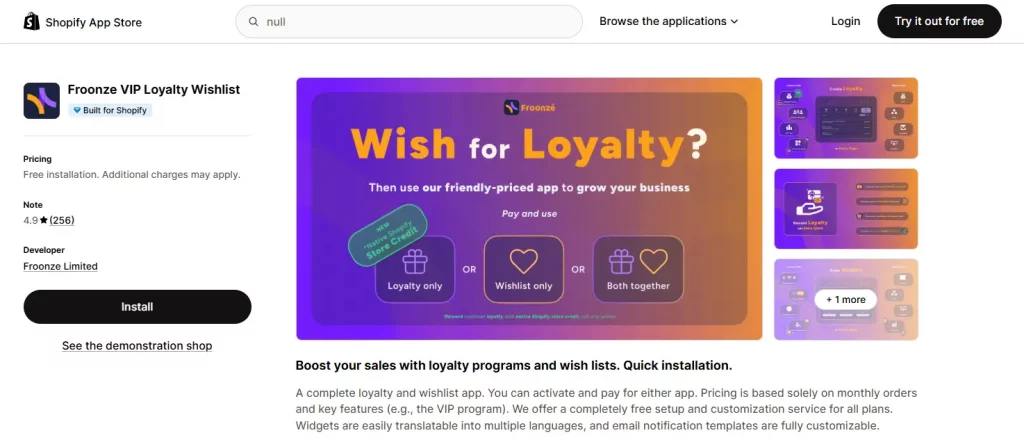 froonze - wishlist app for shopify