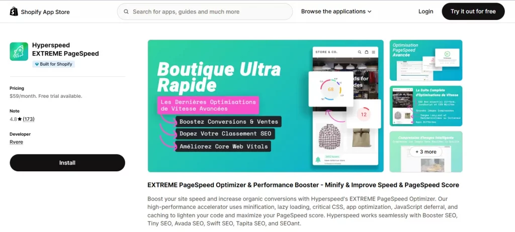 6 Best Shopify Speed Optimization Apps to Boost Store Performance 13 Speed optimization app for Shopify - Hyperspeed