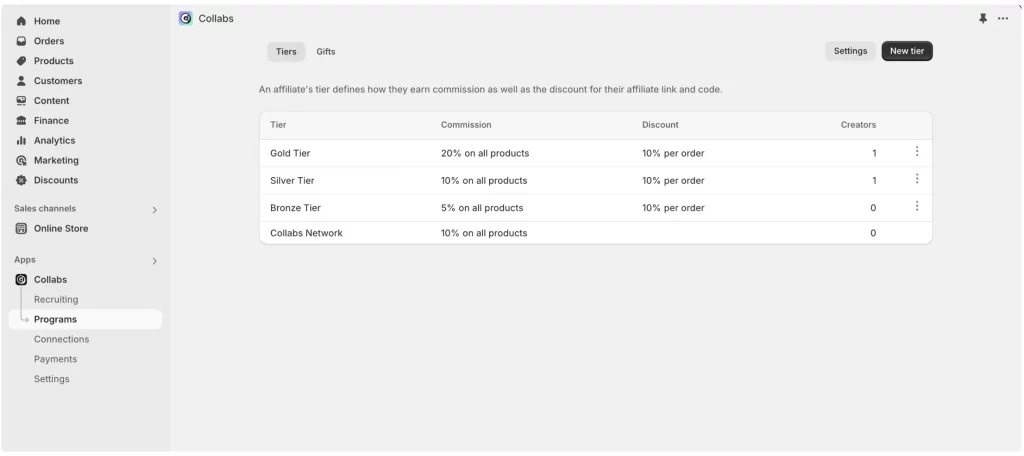 Shopify Collabs: The Complete Guide to Creator Partnerships 9 Shopify Collabs page