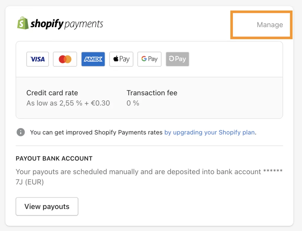 set up Shopify Payments 