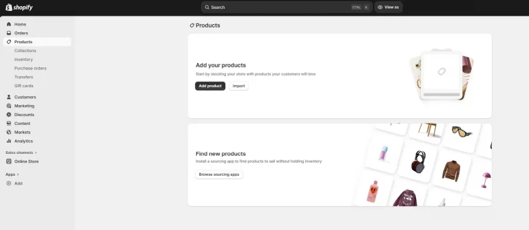 How to set up a Shopify Online Store: Complete Step-by-Step Guide for Beginners 10 shopify products page