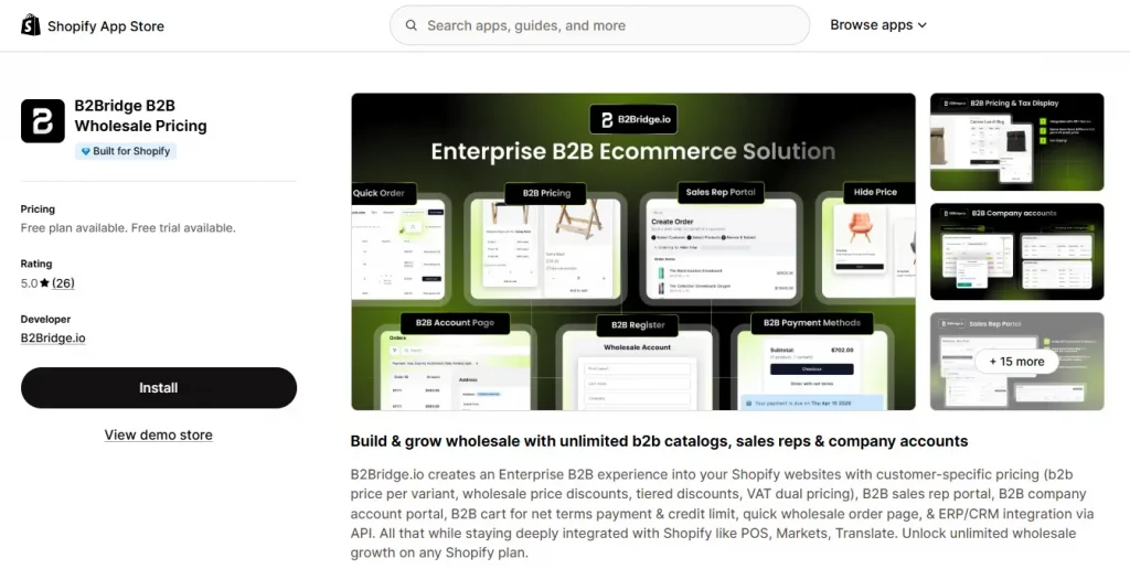 8 Best Shopify B2B Apps for Wholesale Pricing & Custom Pricing 14 B2Bridge - Shopify B2B wholesale apps