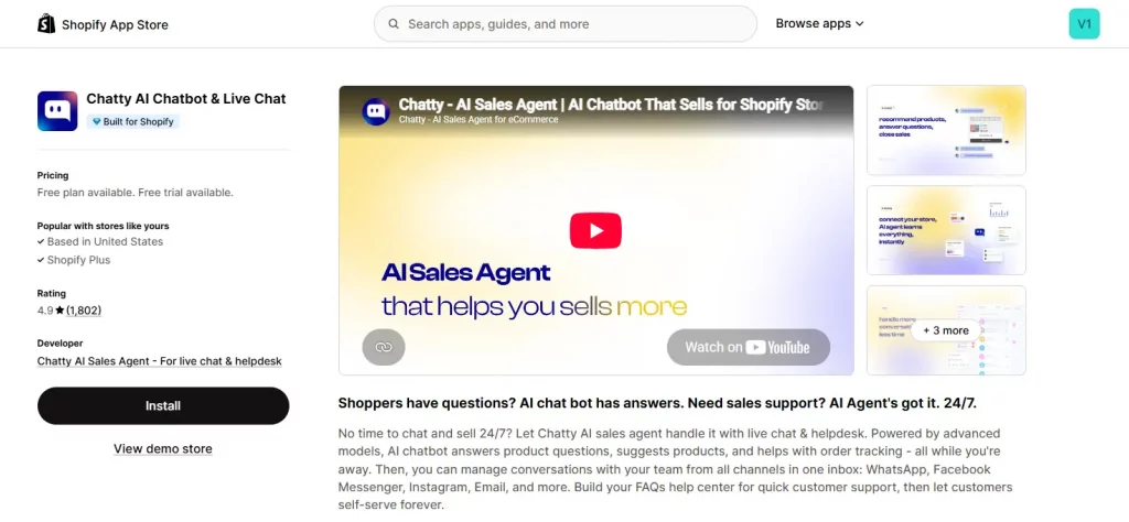 chatty - shopify live chat app