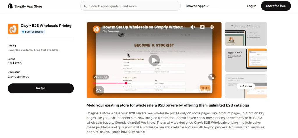 7 Best Shopify B2B Apps for Wholesale Pricing & Custom Pricing 13 Clay - Shopify B2B wholesale apps