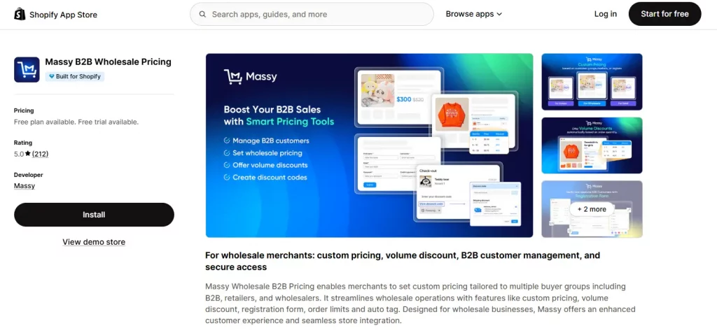 7 Best Shopify B2B Apps for Wholesale Pricing & Custom Pricing 15 Massy - Shopify B2B wholesale apps