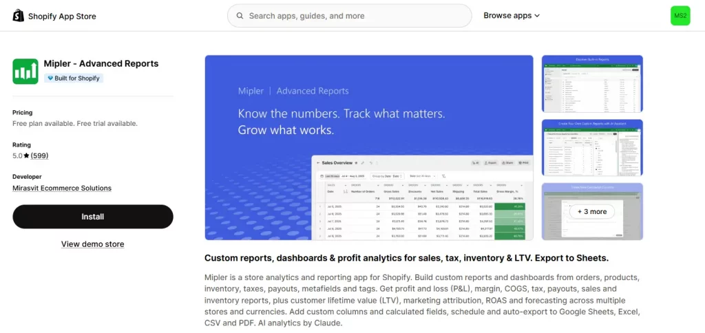 8 Best Shopify Analytics Apps available (Free & Paid Compared) 16 mipler - Shopify analytics apps