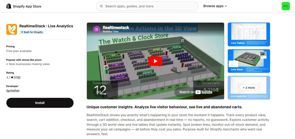 8 Best Shopify Analytics Apps available (Free & Paid Compared) 17 realtimestack - Shopify analytics apps