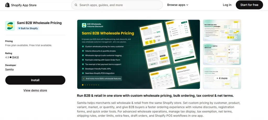 7 Best Shopify B2B Apps for Wholesale Pricing & Custom Pricing 14 Sami - Shopify B2B wholesale apps