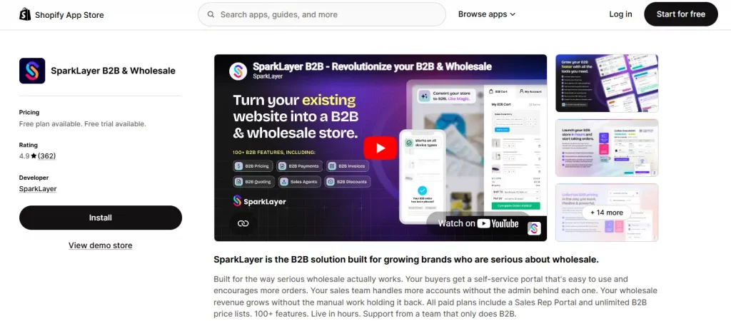 7 Best Shopify B2B Apps for Wholesale Pricing & Custom Pricing 11 Sparklayer - Shopify B2B wholesale apps