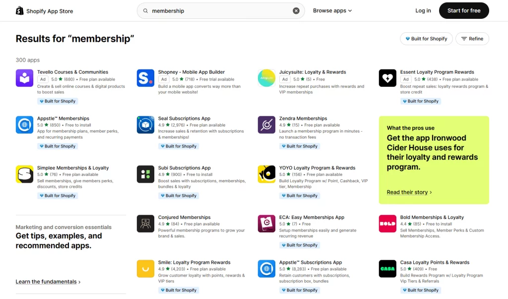What is a Shopify membership app