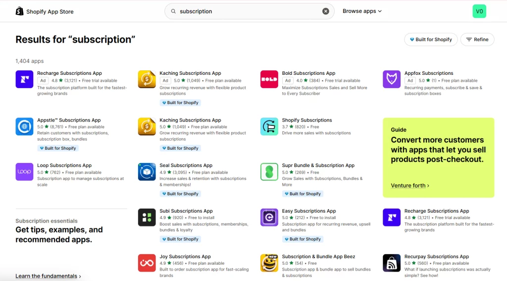 Shopify Subscription Apps