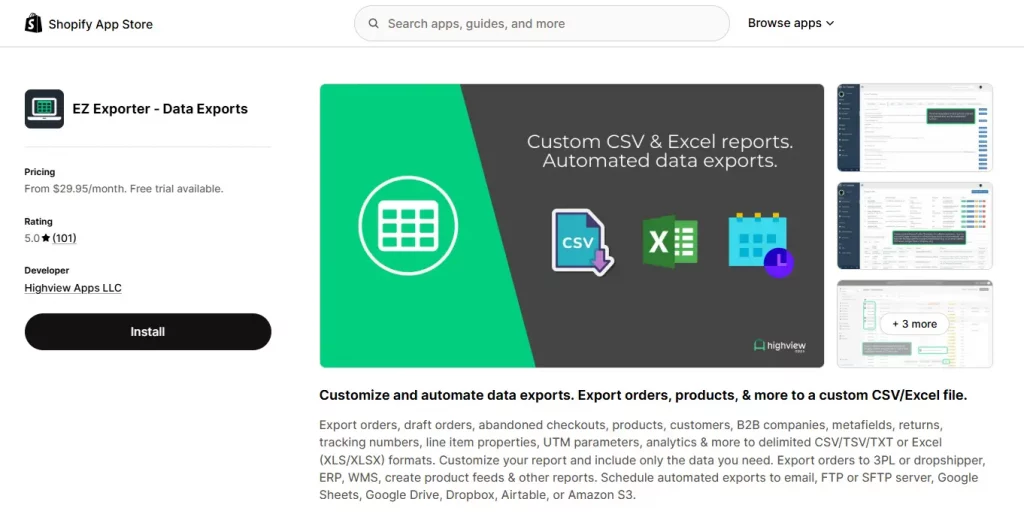 scheduled Shopify export to Google Sheets without manual downloads