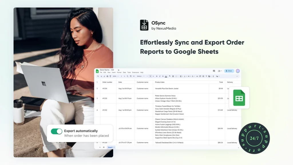 Live order sync with a Google Sheets app 
